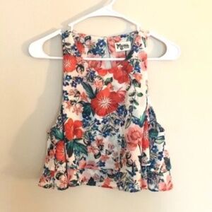 Show Me Your MuMu Floral Cropped Tank Poppy Petal